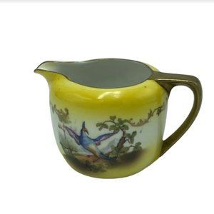 Rudolstadt Cream Pitcher Germany Made Kitchen Dining Yellow Gold Collectible